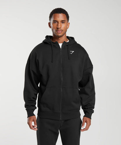 CREST OVERSIZED ZIP UP HOODIE - Hombre