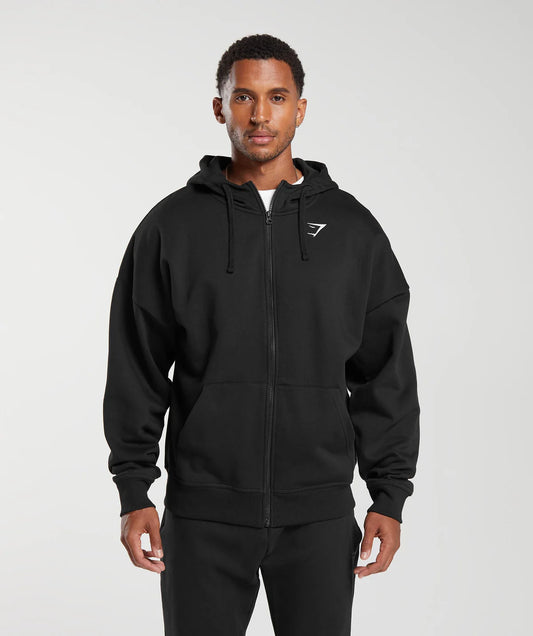 CREST OVERSIZED ZIP UP HOODIE - Hombre