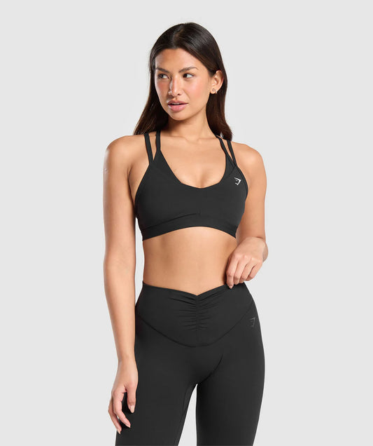 Gymshark Sport Bra Negro Doble - Mujer