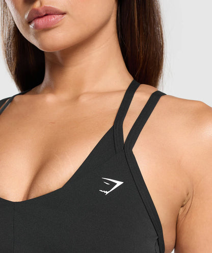 Gymshark Sport Bra Negro Doble - Mujer